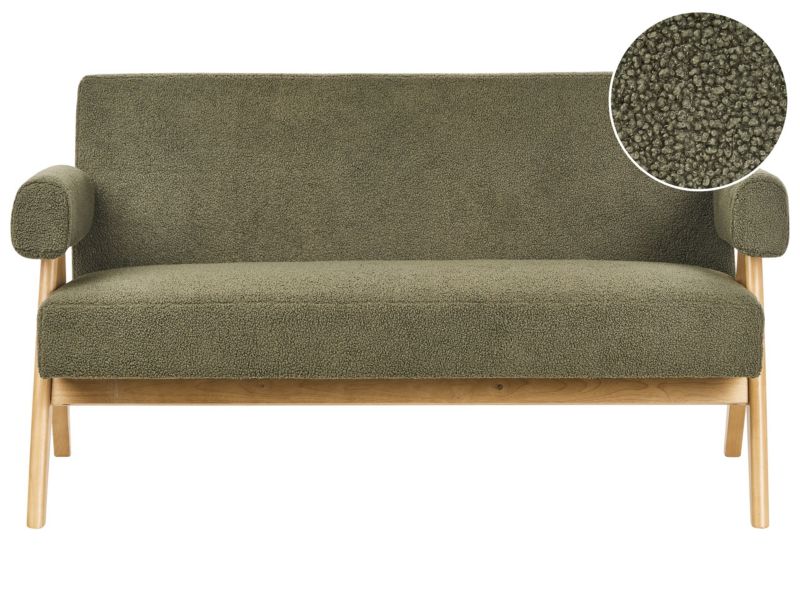 Sofa Tamre Boucle Zielony dla 2 osób 1 szt.