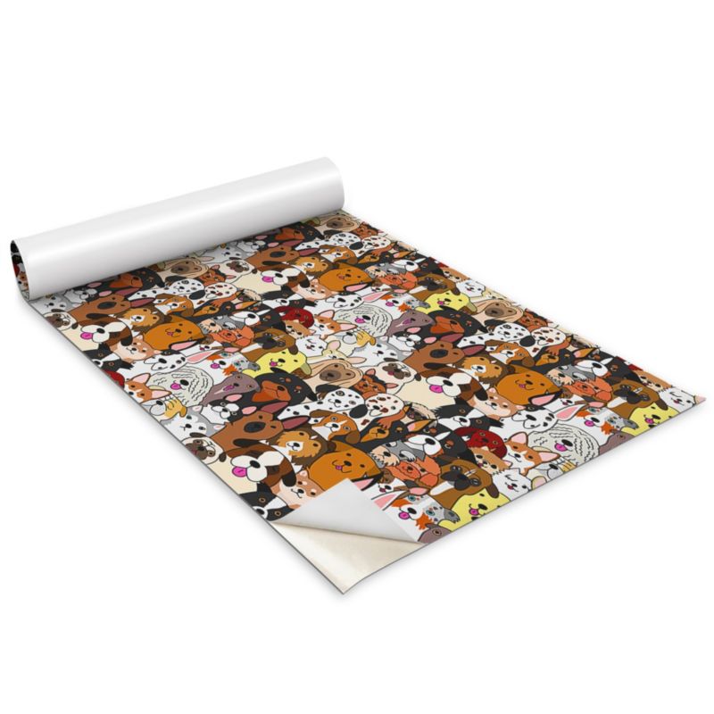 Folia Samoprzylepna Do Mebli Wallfluent 100x50 cm Wzór dla wielbicieli psów Matowa Okleina Dekoracyjna 1 rol.