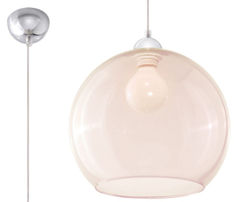 Lampa sufitowa wisząca Sollux Lighting Ball 7485 chromowana-przezroczysty szerokość 30 cm 1xE27 x 60W 1 szt.
