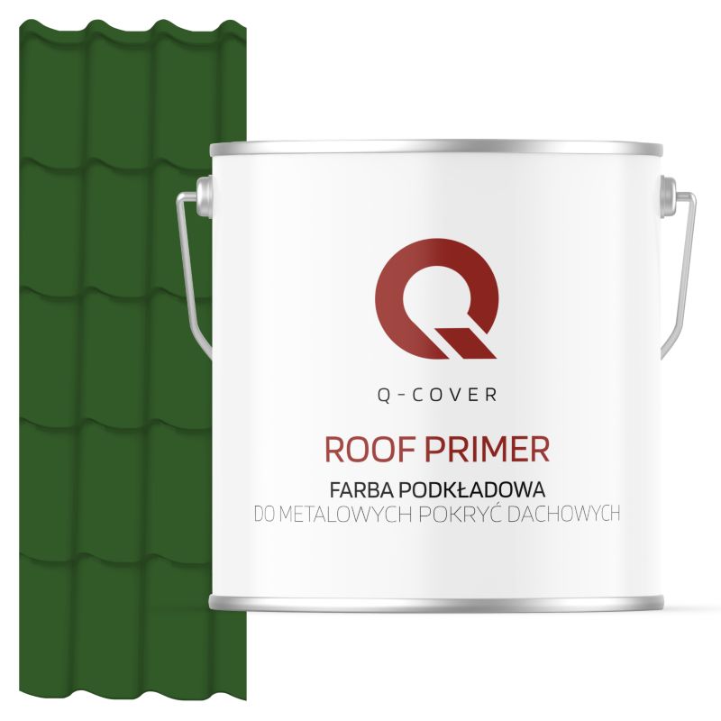 Farba Podkładowa do Metalowych Pokryć Dachowych Q-Cover Zielony liściasty RAL6002 5L