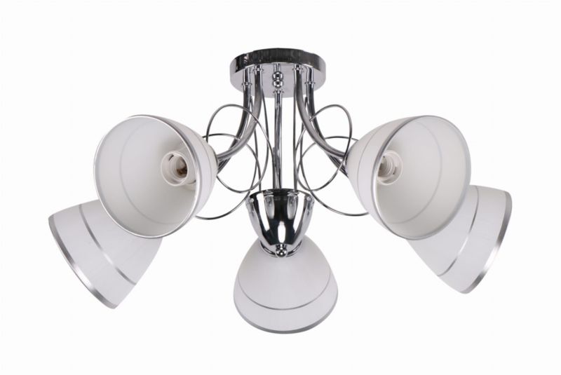 Lampa sufitowa wisząca Candellux Elotte chromowana biała wym: 27 x 58 x 58 cm 5xE27 x 40W 1 szt.