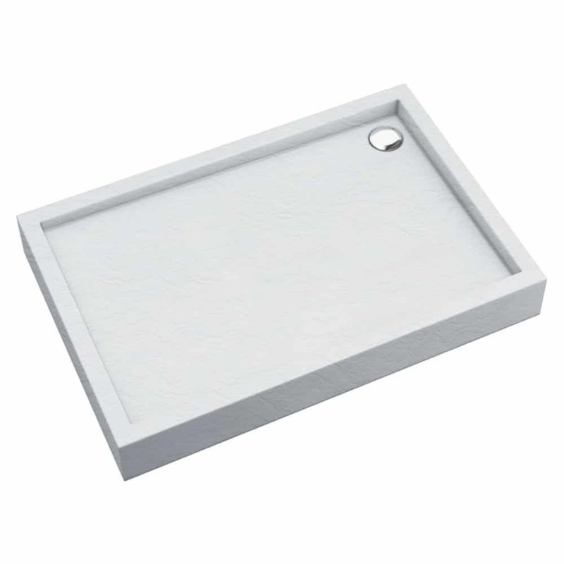 Brodzik akrylowy SCHEDPOL Medium White Stone prostokątny biały kamień 90x100 cm 3.4745/B/ST 1 szt.