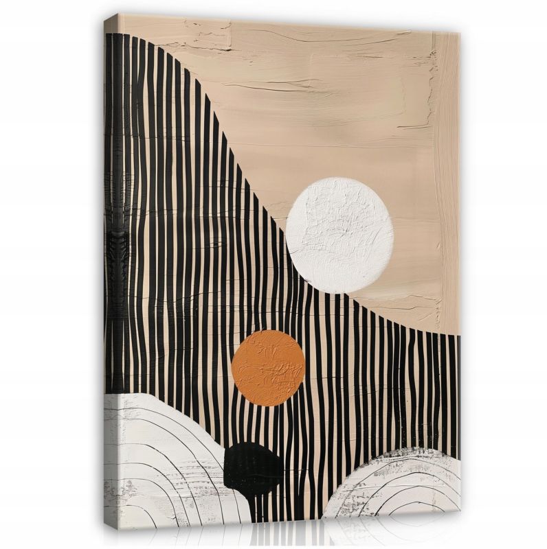 Obraz Na Płótnie WALLARENA 100x70 cm Do Sypialni Salonu Kuchni Beżowy Boho Abstrakcja 1 szt.