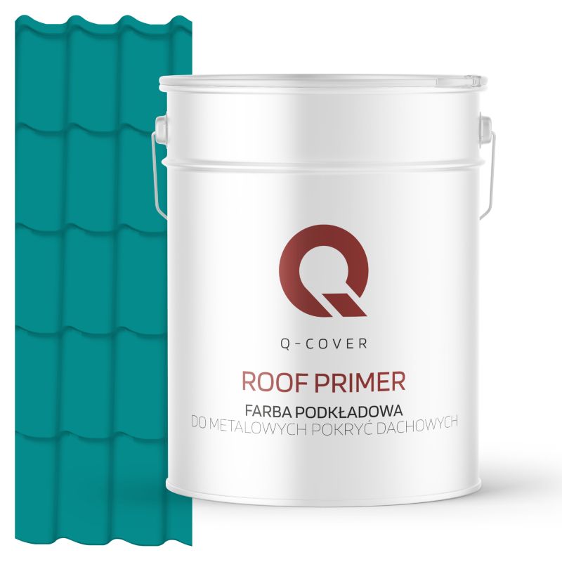 Farba Podkładowa do Metalowych Pokryć Dachowych Q-Cover Niebieski turkusowy RAL5018 10L
