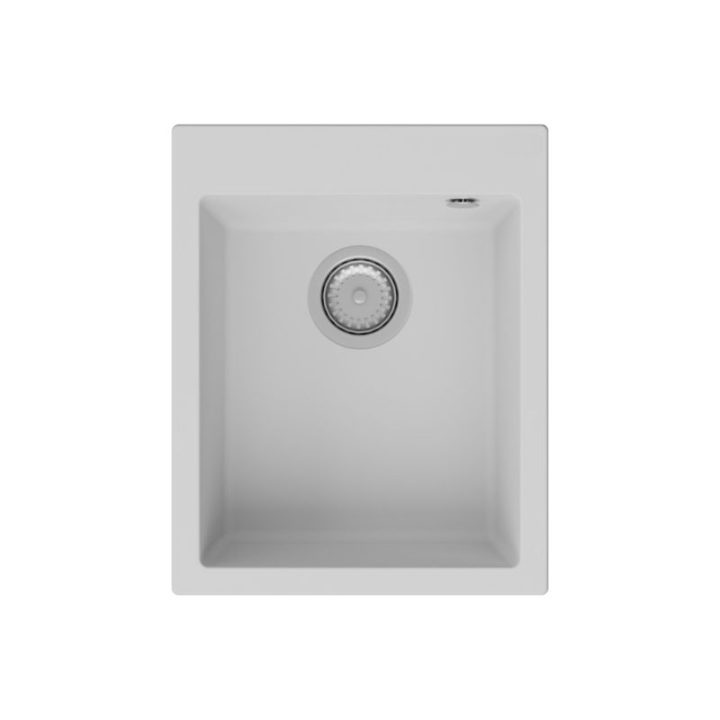 Zlewozmywak granitowy GranMaster Ivo 400x500x192 mm, jednokomorowy bez ociekacza, biały 1 szt.