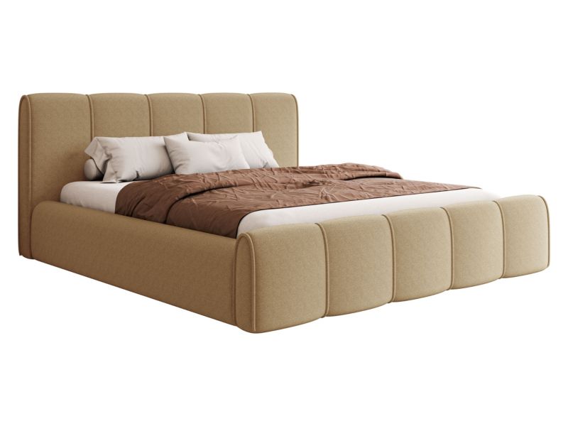 Łóżko tapicerowane MIRJAN 24 Lewis 140x200 słoneczny beż 1 szt.
