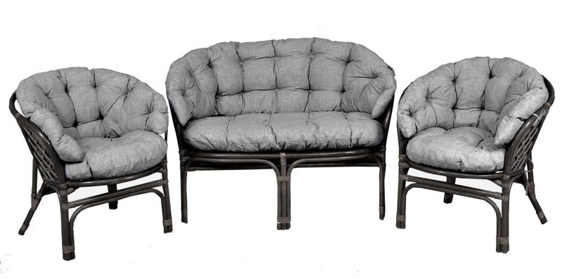 Poduszka na meble rattanowe wiklinowe AMPO komplet jasny szary 1 szt.