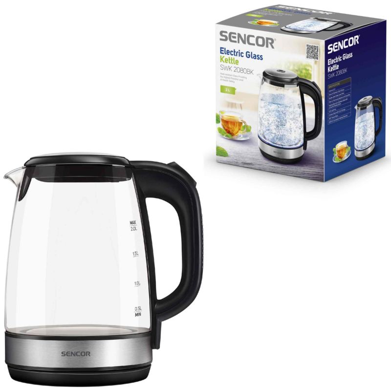 Szklany Czajnik Elektryczny Sencor SWK 2080BK 2L 1szt