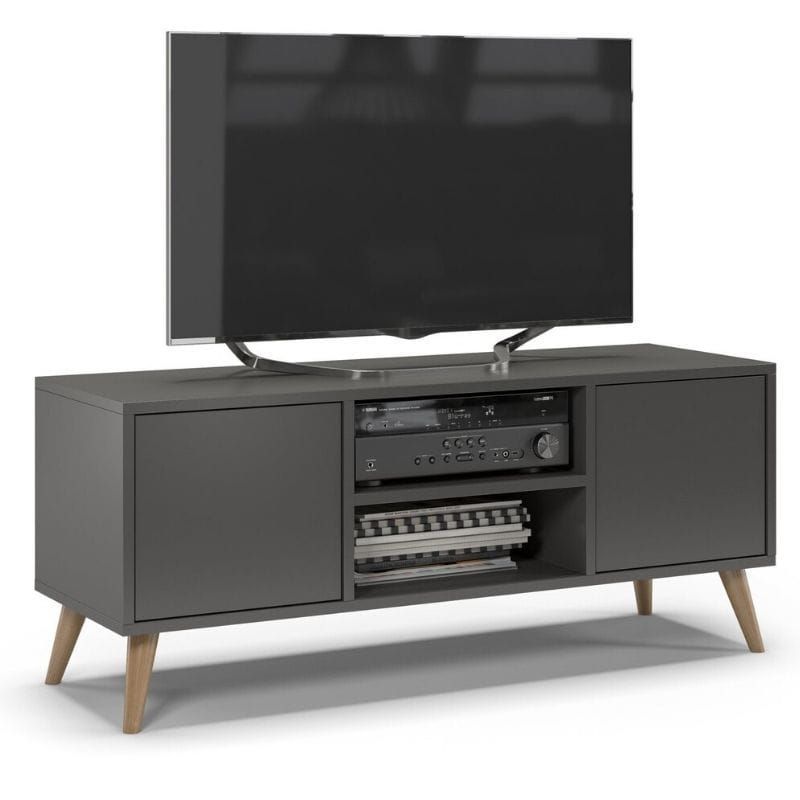 Szafka pod telewizor TYLETEGOTU na nóżkach SKAND grafit 1 szt