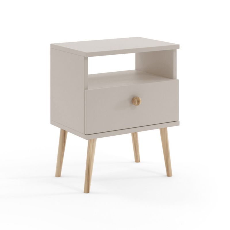 Szafka nocna z szufladą Bettso Ikon nowoczesna w stylu skandynawskim kaszmir 1szt.