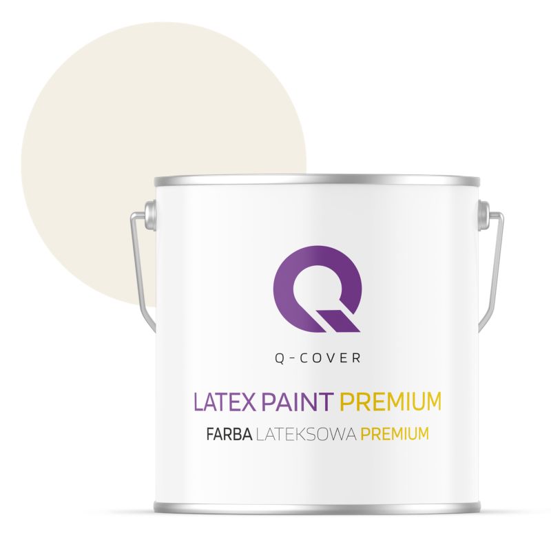 Farba Lateksowa Premium Plamoodporna do Ścian i Sufitów Q-Cover Biel złamana w beż H3884 Głęboki Mat 5L