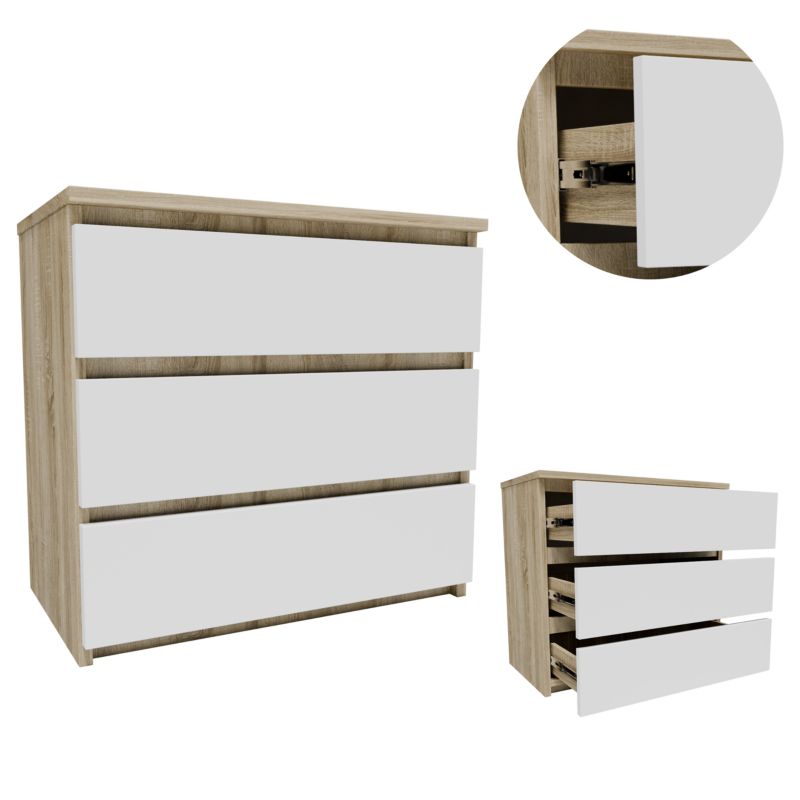 Szafka Matkam nocna CL360BIS komoda dąb sonoma-biały 1 szt.