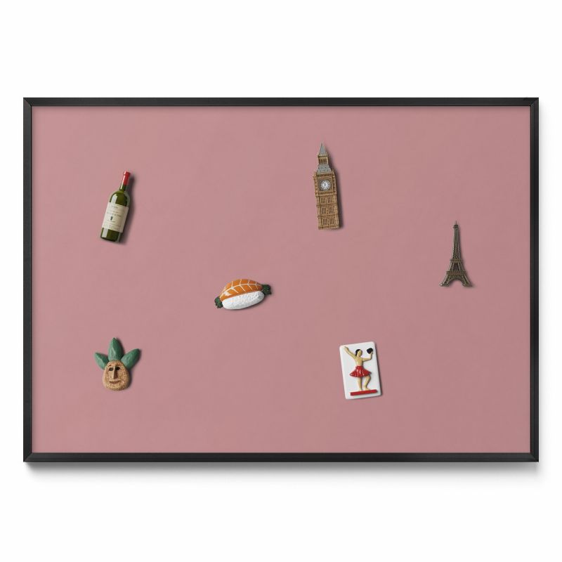 Ozdobna tablica magnetyczna Tulup 100x70 cm Kolor pastelowy różowy w czarnej ramie 1 szt.