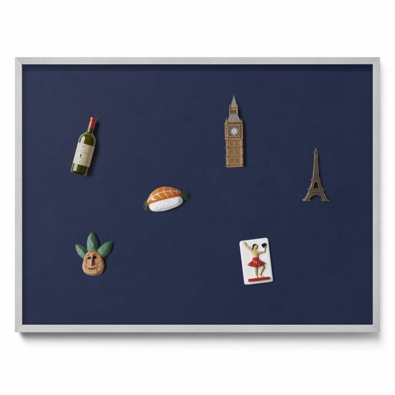 Ozdobna tablica magnetyczna Tulup 80x60 cm Kolor ciemny granatowy w srebrnej ramie 1 szt.