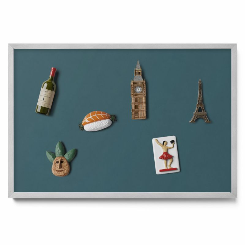 Tablica magnetyczna Tulup 60x40 cm Kolor ciemny morski w srebrnej ramie 1 szt.