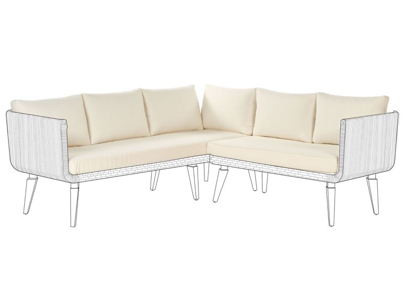 Komplet poszewek na poduchy ogrodowe Alcamo Jasnobeżowy 1 szt.