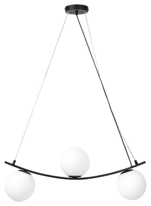 Żyrandol Rabalux Aslan czarny matowy-biały wym: 120 x 70 x 70 cm 3xE14 x 1 szt.