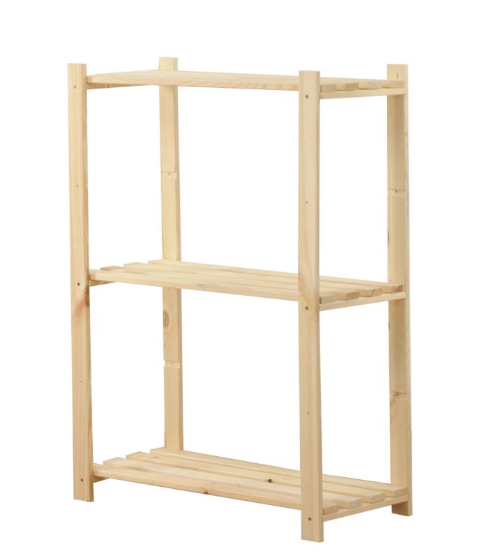 Regał sosnowy MODO24 3 półki szerokość 65 cm naturalny 1 szt.