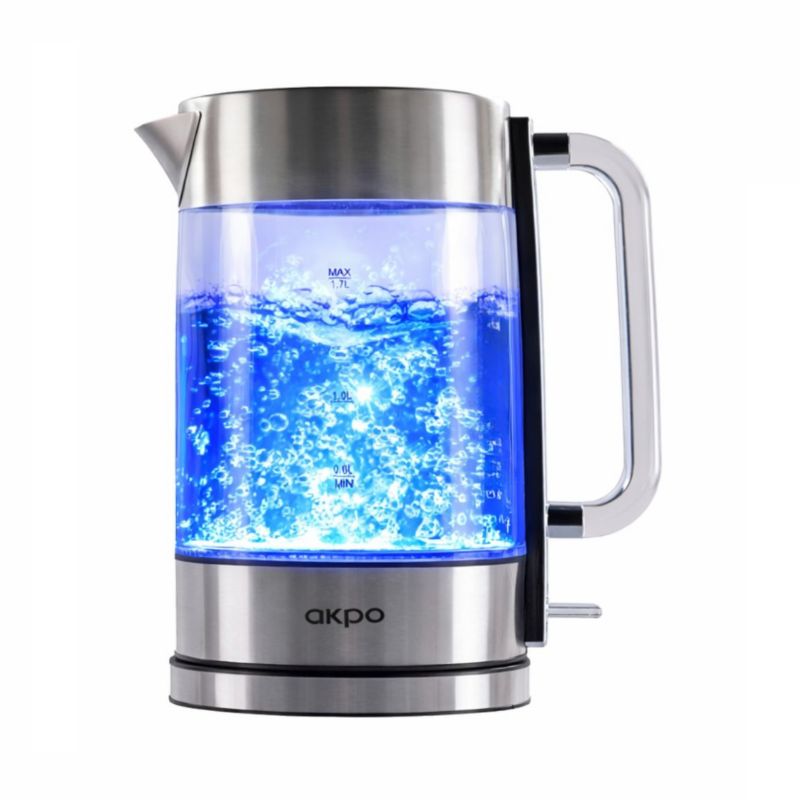 Czajnik elektryczny AKPO AGC 380SY 1.7l 2200W srebrny szkło led 1szt.