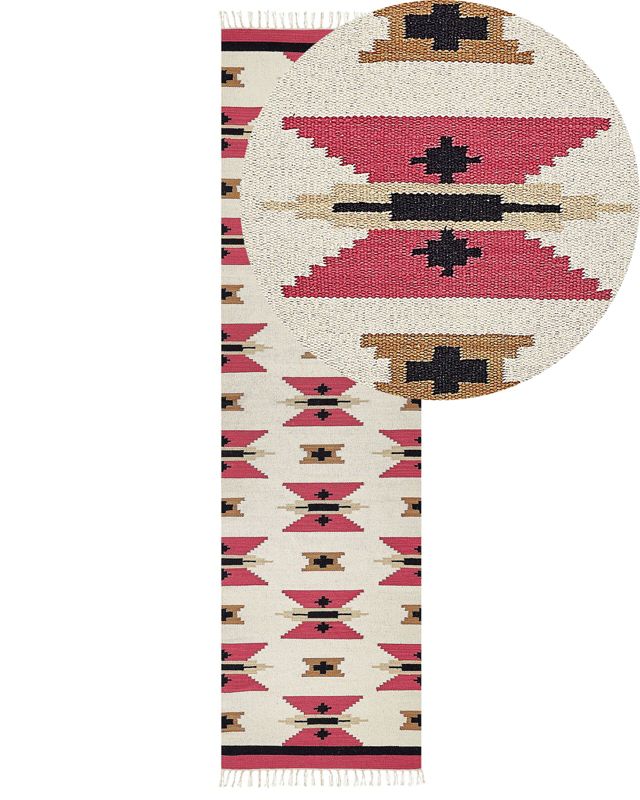 Dywan bawełniany kilim 80 x 300 cm wielokolorowy Garni 1 szt.