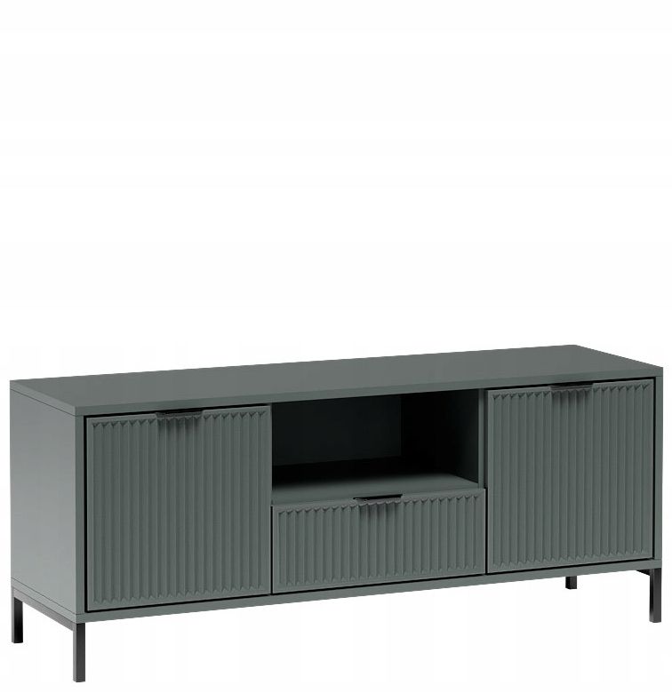 Szafka RTV Furnidea 135 cm stone green frez metalowe nogi LINK 1 szt.