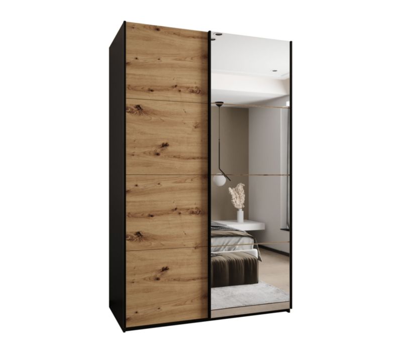 Szafa przesuwna Abiks LUX 3 wysoka szer.160cm czarny/artisan/czarny 1szt.