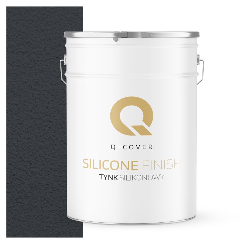 Tynk Silikonowy Elewacyjny Baranek 3.0mm Q-Cover Szary stalowy RAL7024 25KG