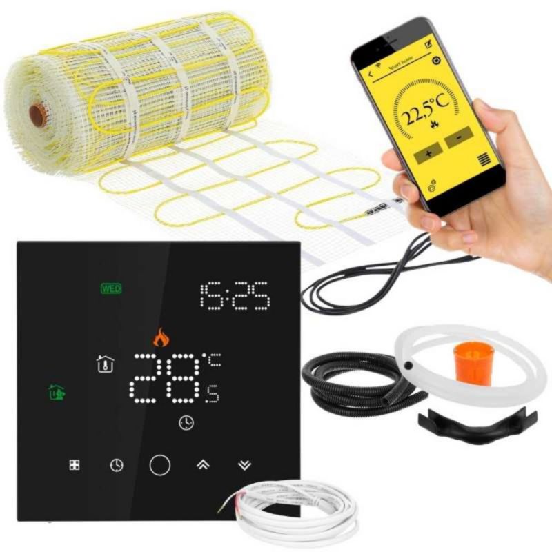 Zestaw mata grzewcza Mission Air pod płytki MA-160 9m² + Leo Black 1 szt.