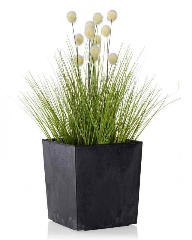 Donica Cedar HowHomely Tworzywo Czarne 19x19 cm 1 szt.