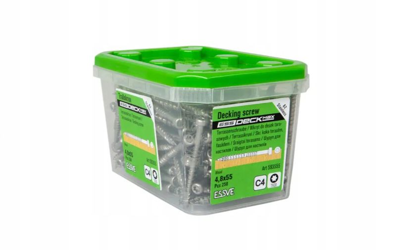 Wkręty Tarasowe ESSVE 4,8X55mm Essdeck max srebro stal A2 250 szt.