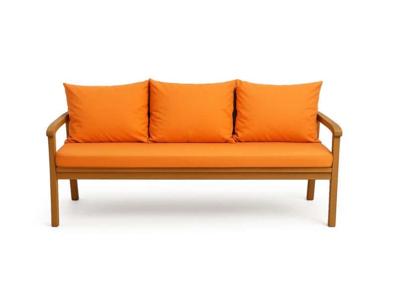 Poduszka ogrodowa na ławkę 3-os, Setgarden, 150x50x50cm,, pomarańczowa dwustronne Poduszki na ławkę zdejmowany pokrowiec,Mix 1szt