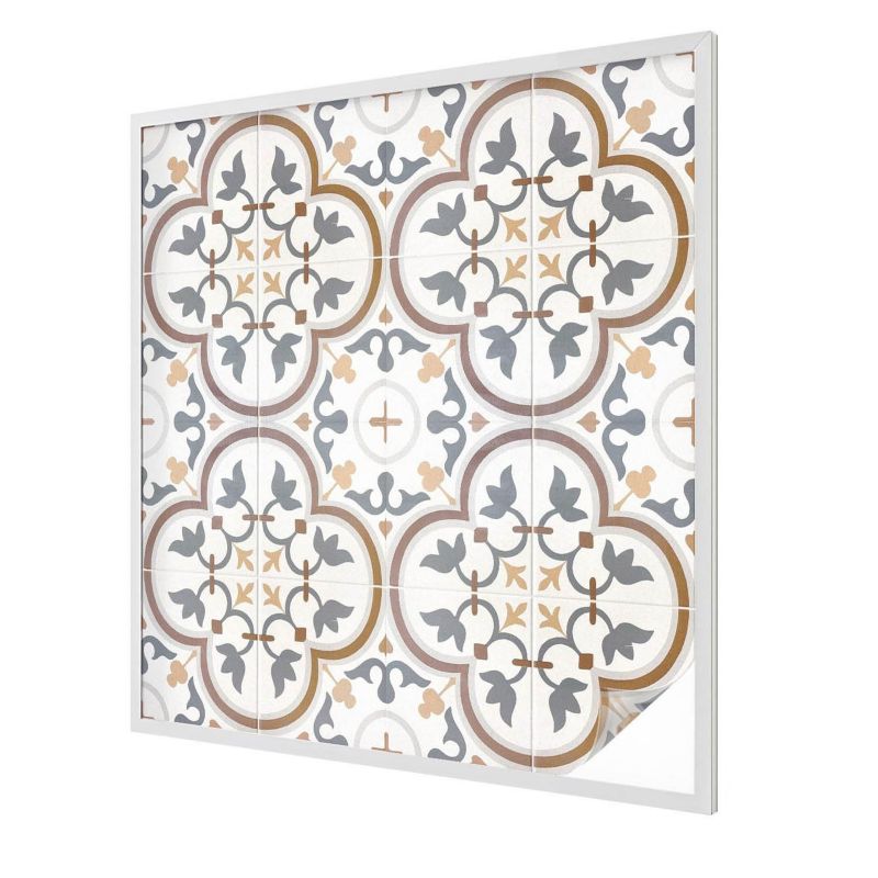 Folia Chroniąca Prywatność Mrożona Wallfluent 100x100 cm Witrażowa Naklejka Na Szybę Klasyczne kaflowe ornamenty 1 rol.