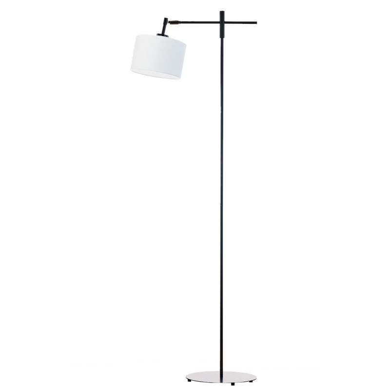 Lampa stojąca Volta Light Factory podłogowa przegubowa regulowana z abażurem czarny/biały walec 17cm SALIX 1szt.