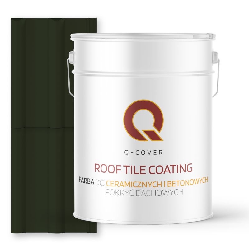 Farba do Dachów Ceramicznych i Betonowych Pokryć Dachowych Q-Cover Butelkowa zieleń RAL6007 Mat 10L