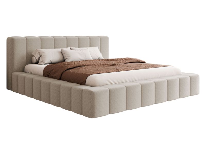 Łóżko tapicerowane MIRJAN 24 Makira 140x200 jasny beż 1 szt.