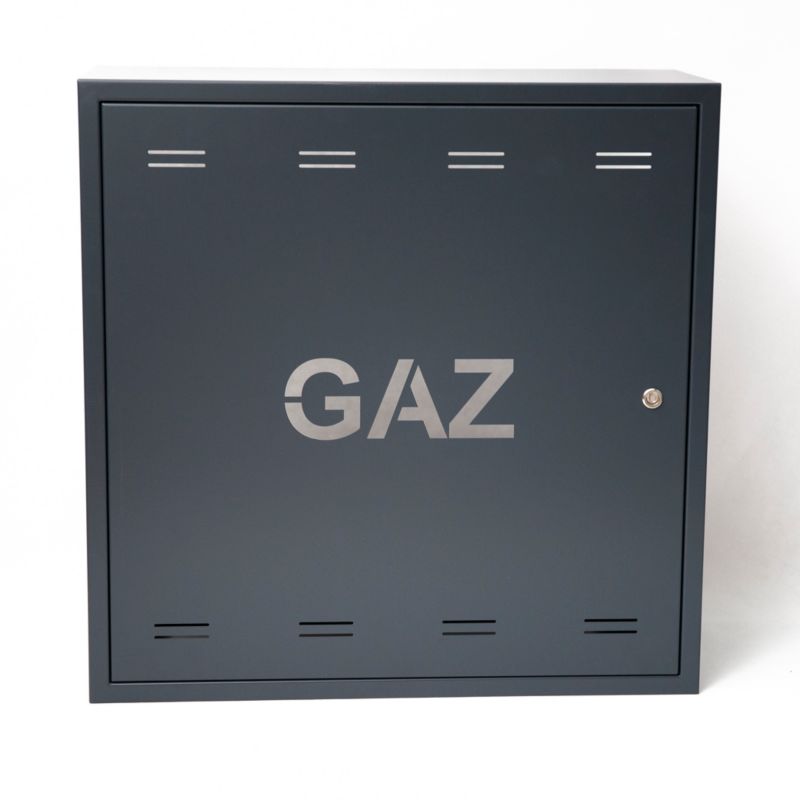 Szafka gazowa natynkowa 60 x 60 x 25 cm antracytowa