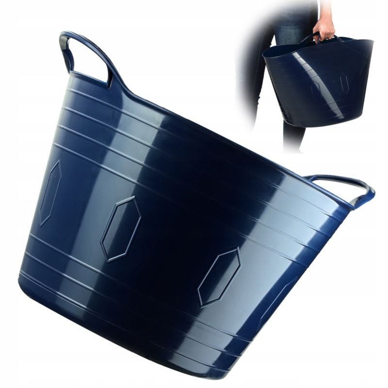 Kosz Na Pranie KADAX elastyczny Pojemnik Uniwersalny miednica 42L Granatowy 1 szt.