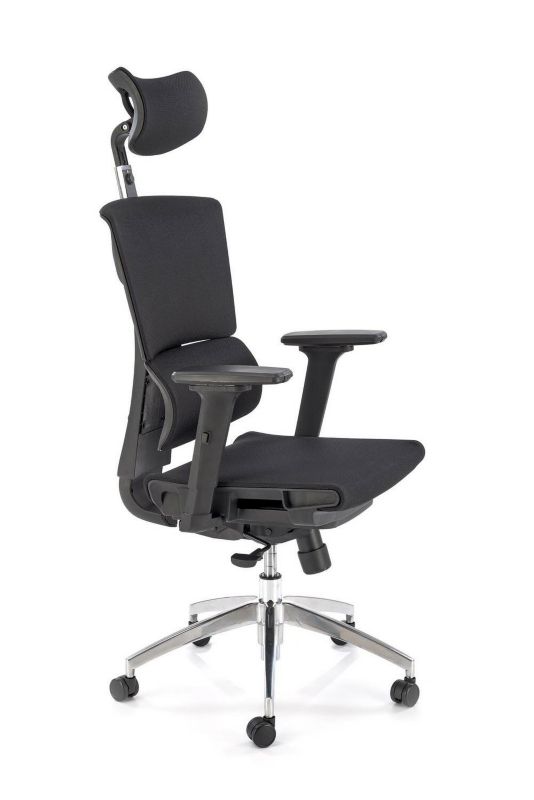 Fotel biurowy Rivkin INTESI fotel biurowy ergonomiczny czarny z siatki obrotowy z zagłówkiem i regulacją 1 szt.