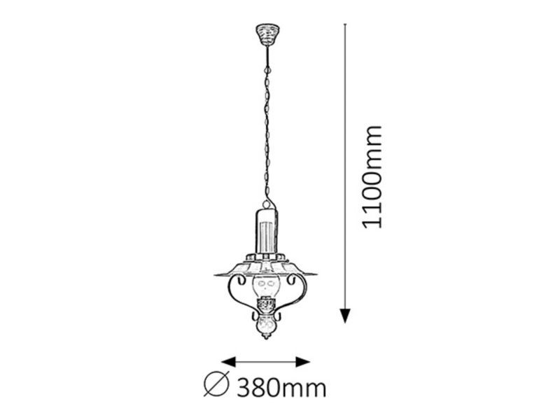 Lampa wisząca Rabalux Enna czarno-przezroczysta 1xE27x60W wym:110x38x38cm IP20 -1 szt.