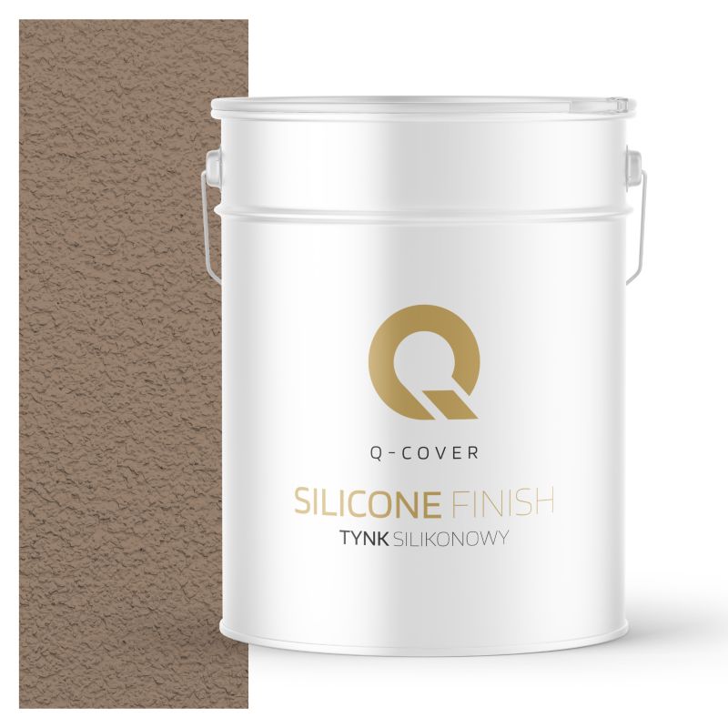 Tynk Silikonowy Elewacyjny Baranek 1.5mm Q-Cover Orzechowy F535 15KG