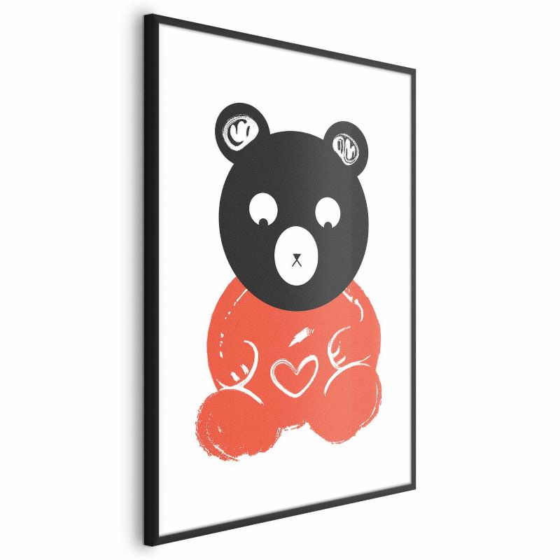 Plakat Artgeist Zamyślony miś 40x60 cm z ramą czarną z marginesem 1 szt