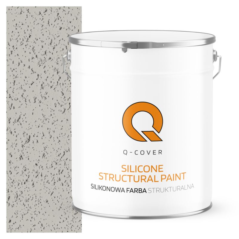 Farba Strukturalna Elewacyjna Silikonowa Fasadowa Q-Cover Szary ciemny F276 Mat 5L