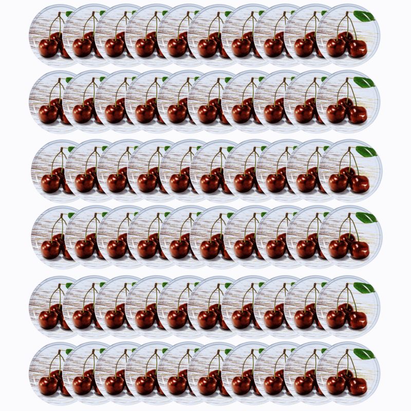 Pokrywki MODO24 wzór wiśnia dekielki zakrętki nakrętki wieczka wieka 82mm 60 szt