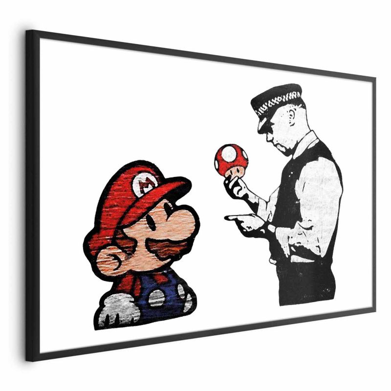 Plakat Artgeist Banksy: Grzybiarz 90x60 cm z ramą czarną 1 szt