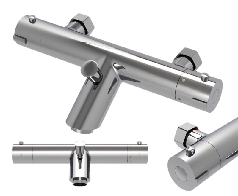 Bateria Termostatyczna Prysznicowa Natryskowa Srebrna Kran Łazienka Granitan Laton 1 szt.