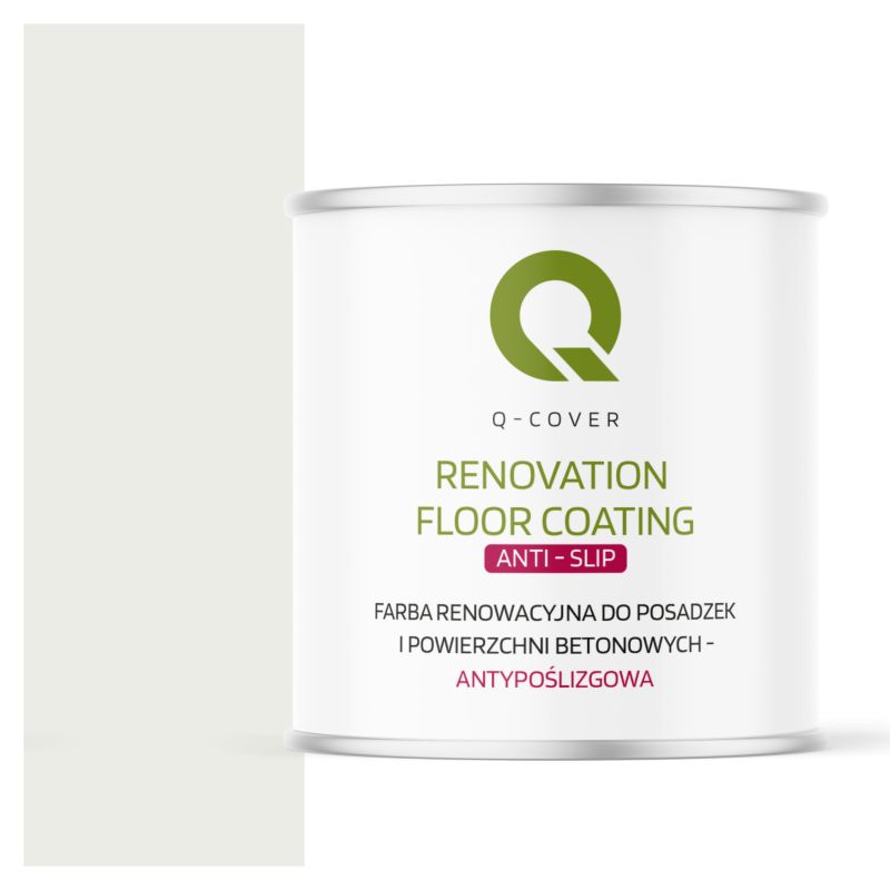 Farba Antypoślizgowa do Posadzek i Powierzchni Betonowych Renowacyjna Q-Cover Biały Sygnałowy RAL9003 2.5L