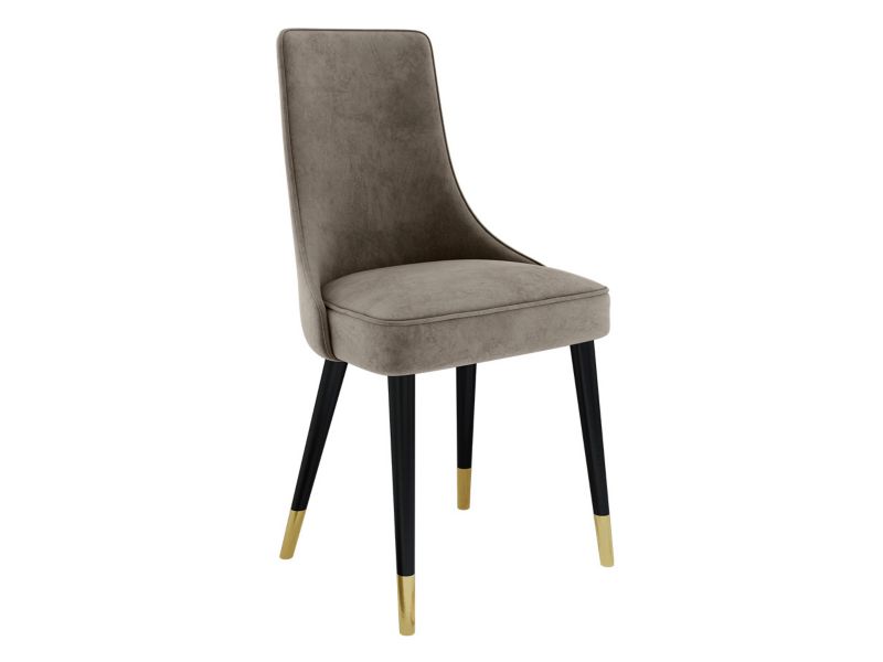 Krzesło MIRJAN 24 tapicerowane Perla 3 płowy beż/czarny/złoty 1 szt.