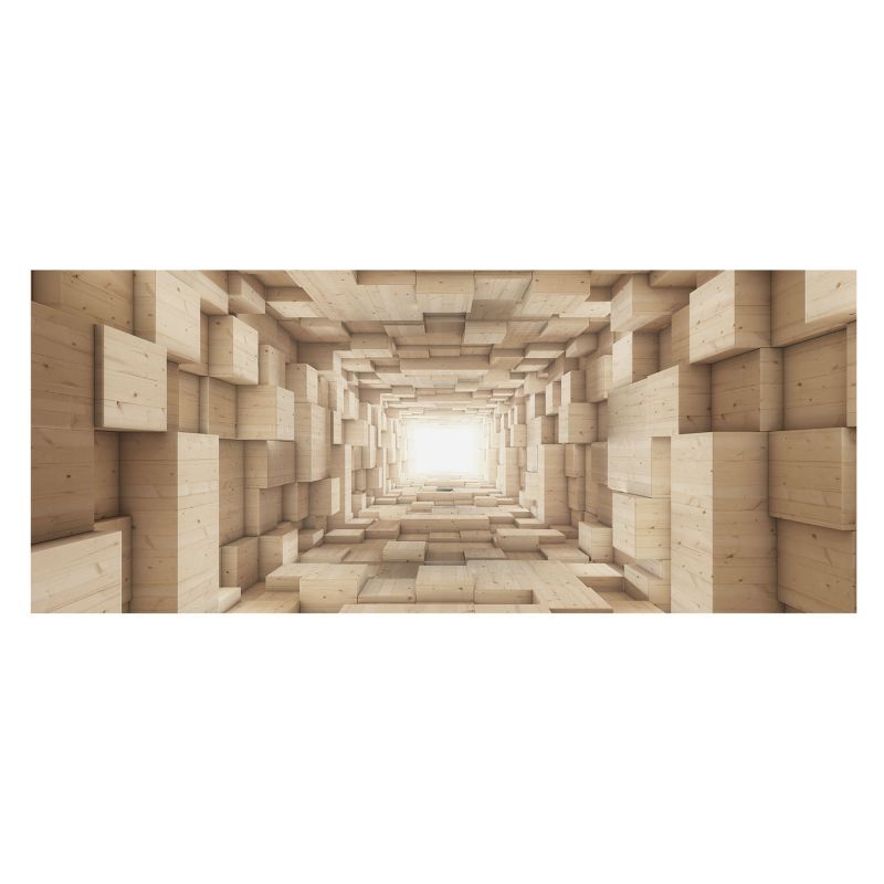 Elegancka Tapeta Na Ścianę Wallfluent 250x104 cm Drewniany tunel Dla Miłośników Natury I Sztuki 1 szt.