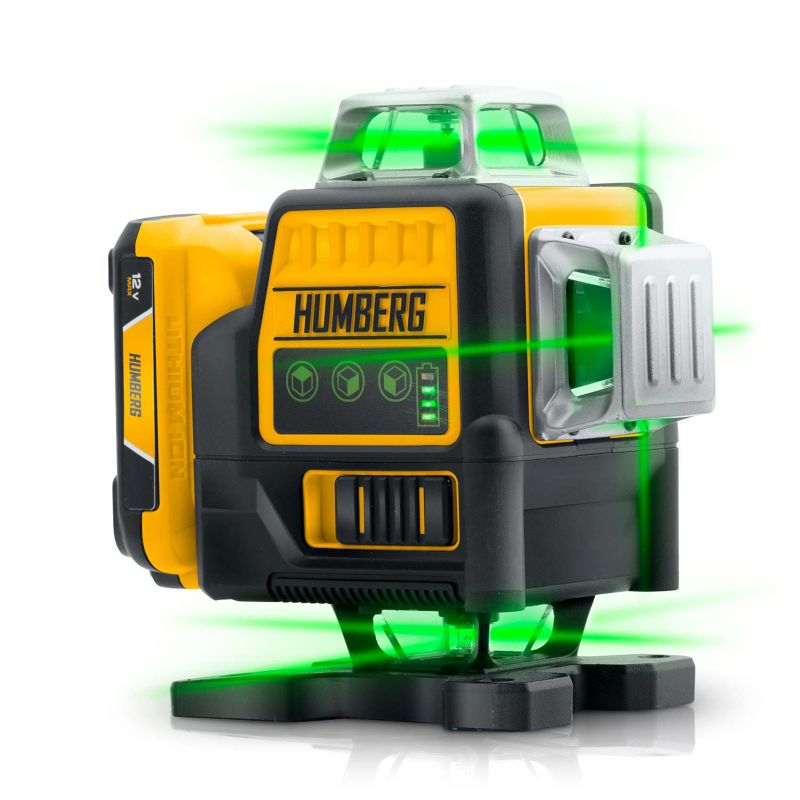 Poziomica laserowa Humberg laser krzyżowy 4D samopoziomujący 50m zestaw 1 szt.