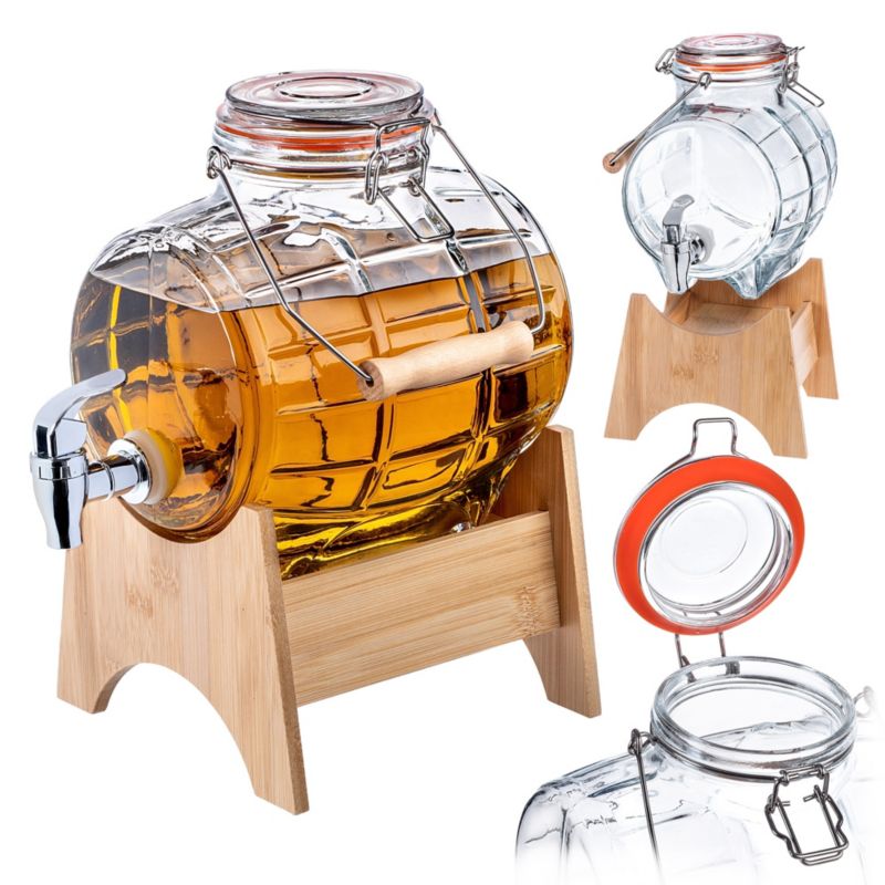 Beczułka Z Kranikiem KADAX Szklana 3L 1szt.